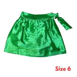 NEW Crown & Ivy Womens Skirt Sz 6 Small Green Satin A line Party Event $59
